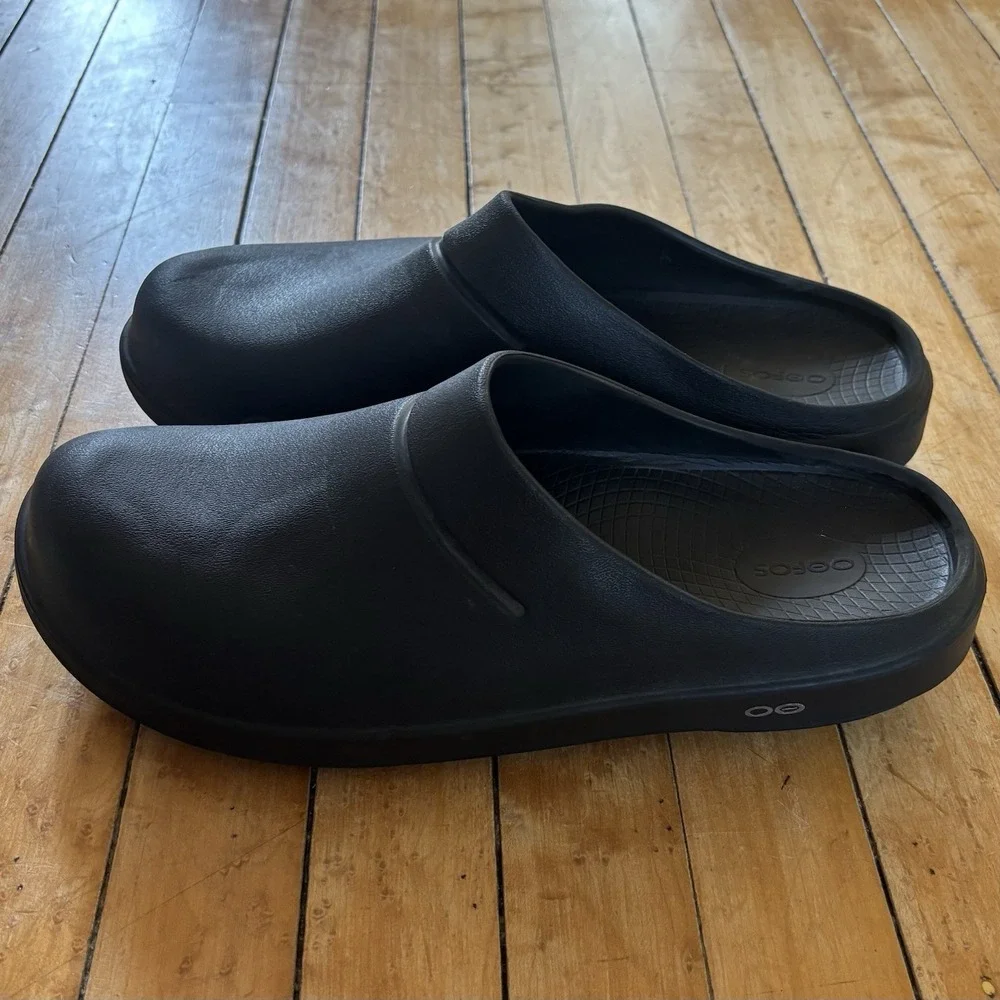 OOFOS OOcloog Clogs Slip On Recovery Shoes Mens Size 13 Black Workout Comfort